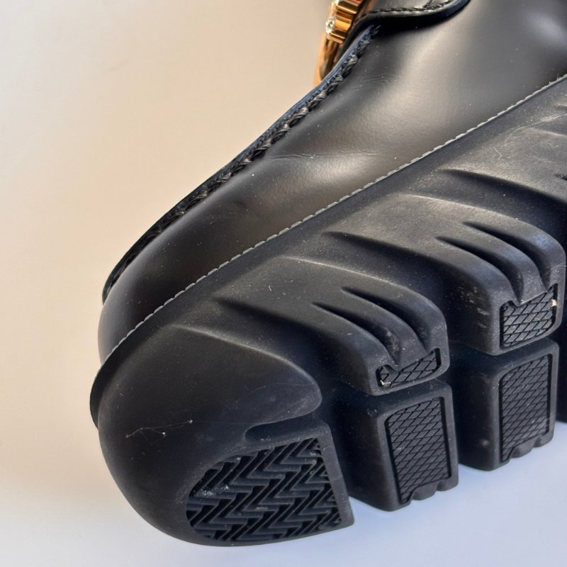 ::GUCCI:: Romance GG-Plaque Leather Ankle Boots 黑色皮革雙G水鑽皮革拉鍊靴子 35號-12