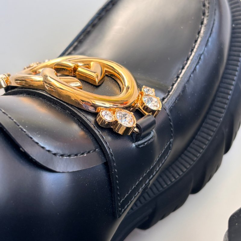 ::GUCCI:: Romance GG-Plaque Leather Ankle Boots 黑色皮革雙G水鑽皮革拉鍊靴子 35號-28