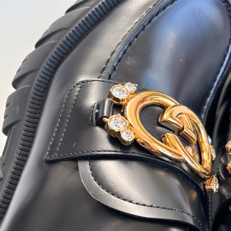 ::GUCCI:: Romance GG-Plaque Leather Ankle Boots 黑色皮革雙G水鑽皮革拉鍊靴子 35號-29