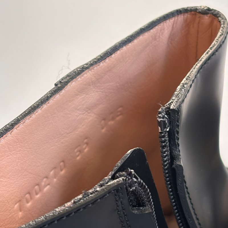 ::GUCCI:: Romance GG-Plaque Leather Ankle Boots 黑色皮革雙G水鑽皮革拉鍊靴子 35號-36