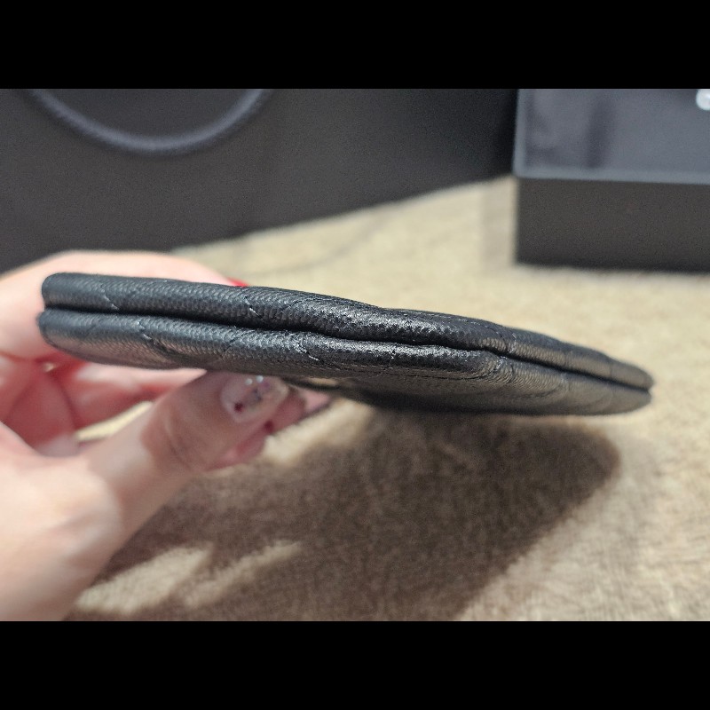 CHANEL 一字金典零錢包 黑金-2