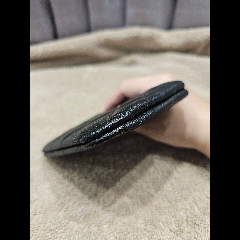 CHANEL 一字金典零錢包 黑金-7