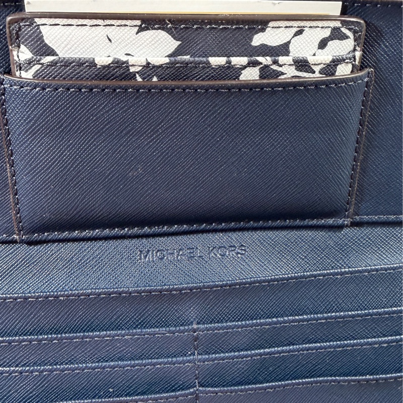 Michael Kors 塗層皮革花卉印花對折皮夾帶卡套，兩件套-2