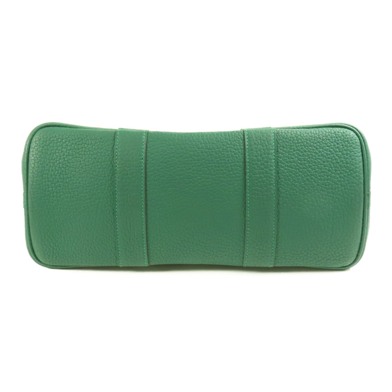 HERMES Negonda皮革Garden Party TPM銀扣手挽袋Malachite-3