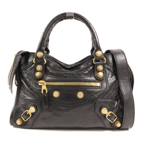 BALENCIAGA 羊皮皮革Mini City金扣手挽肩背兩用袋