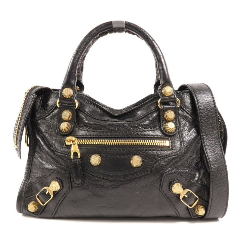BALENCIAGA 羊皮皮革Mini City金扣手挽肩背兩用袋-0
