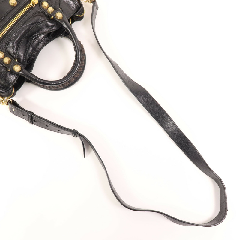 BALENCIAGA 羊皮皮革Mini City金扣手挽肩背兩用袋-4