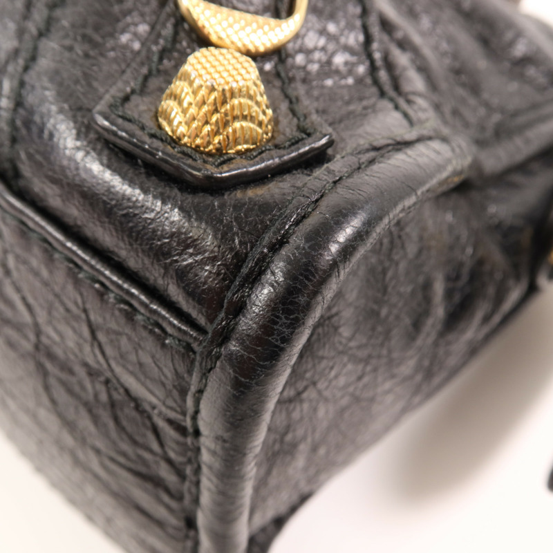 BALENCIAGA 羊皮皮革Mini City金扣手挽肩背兩用袋-5