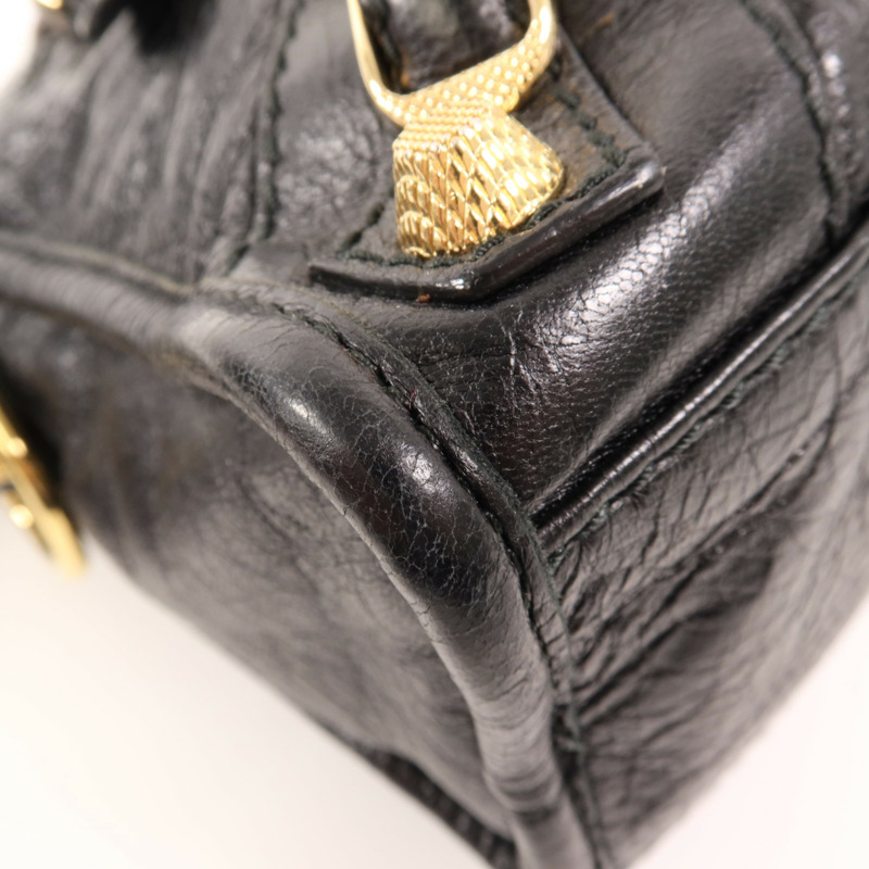 BALENCIAGA 羊皮皮革Mini City金扣手挽肩背兩用袋-6