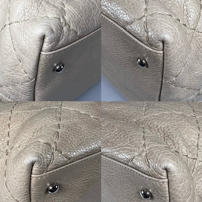 CHANEL 荔枝紋牛皮手提托特包 淺棕-9