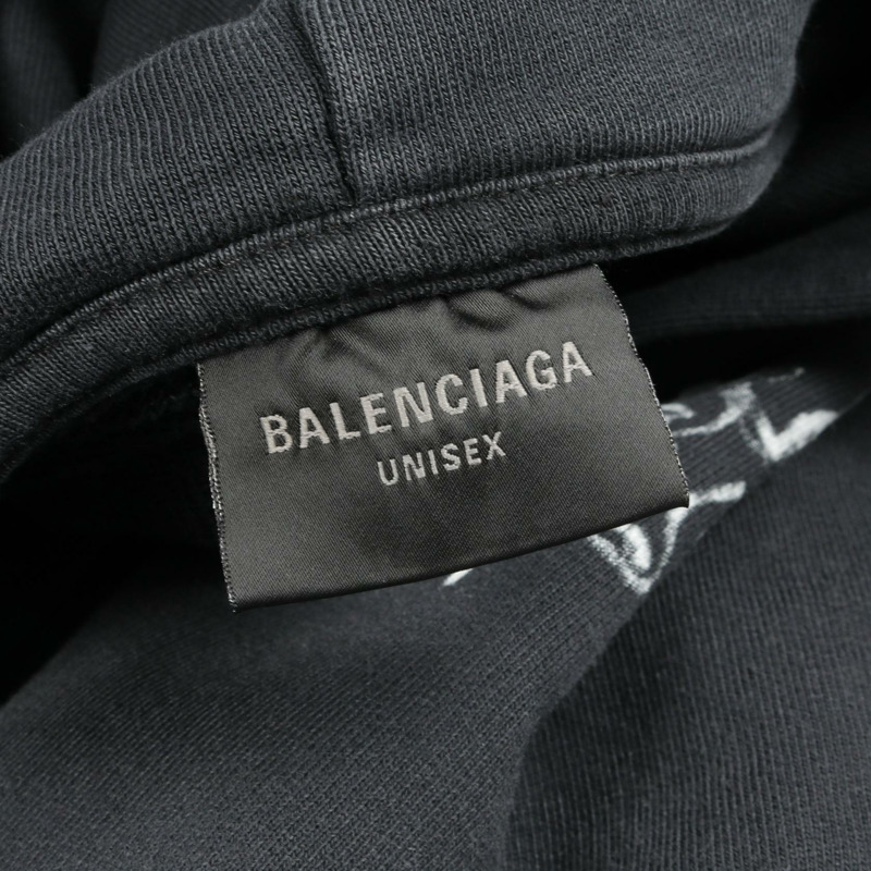 BALENCIAGA 金屬輪廓連帽衫,純棉材質,灰色,二手,男女通用-2