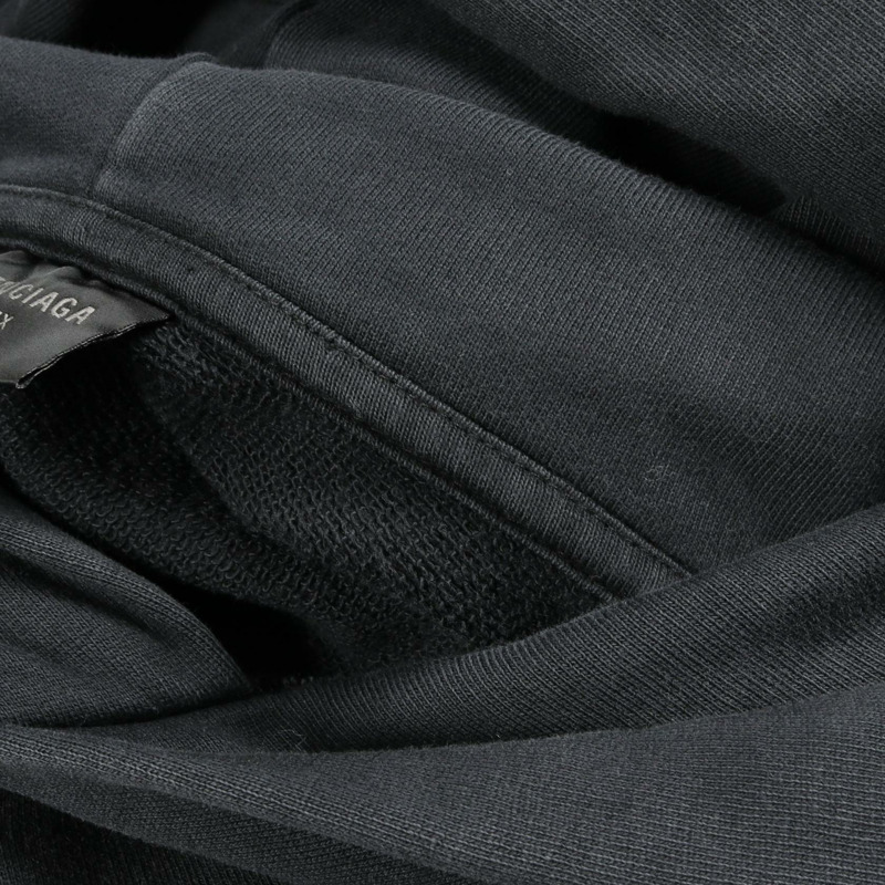 BALENCIAGA 金屬輪廓連帽衫,純棉材質,灰色,二手,男女通用-5