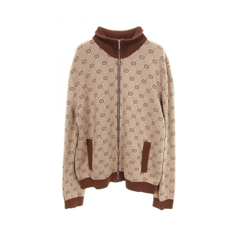 GUCCI GG提花針織短版外套 572636 羊毛棉混紡 米棕色 二手 男款 M碼