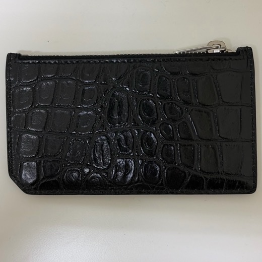 Saint Laurent Croc Embossed Coin Case Card Holder-2