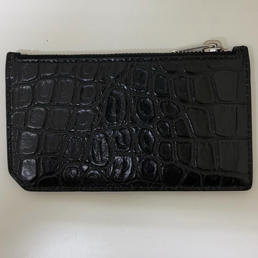 Saint Laurent Croc Embossed Coin Case Card Holder-6