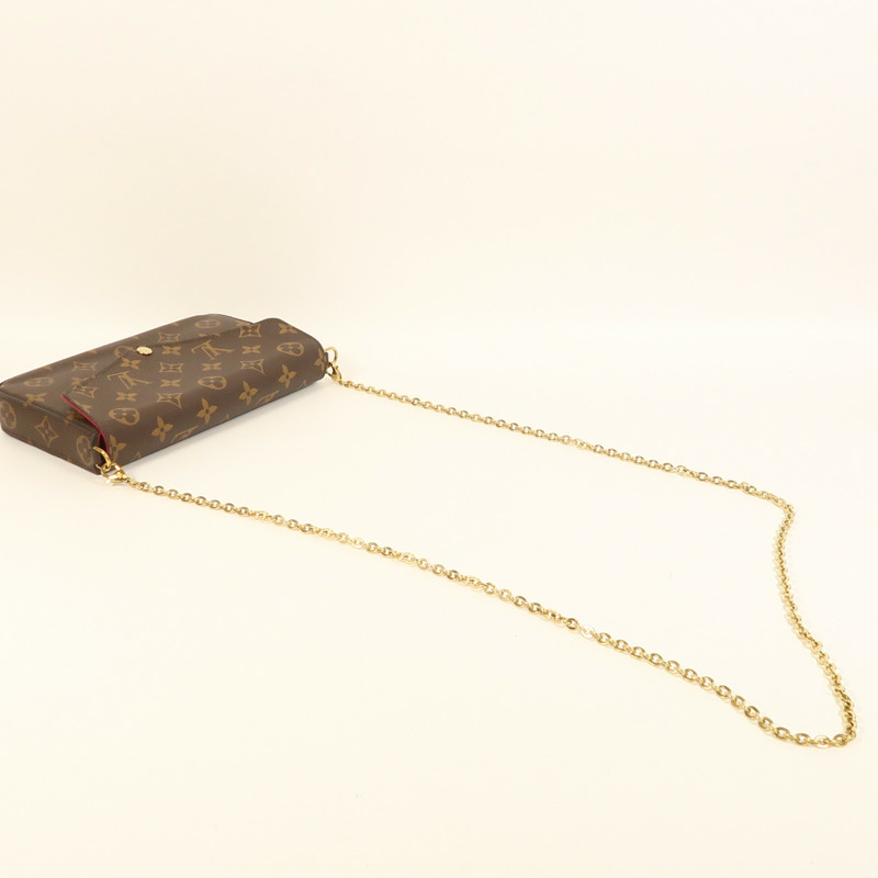 LOUIS VUITTON Monogram Pochette Felicie金扣鏈帶肩背袋-7