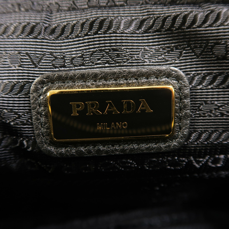 PRADA 牛皮皮革Shoulder Bag金扣肩背袋-6