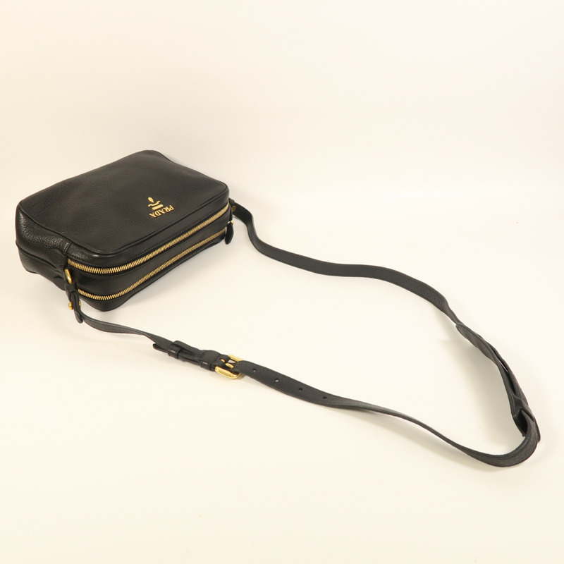 PRADA 牛皮皮革Shoulder Bag金扣肩背袋-9