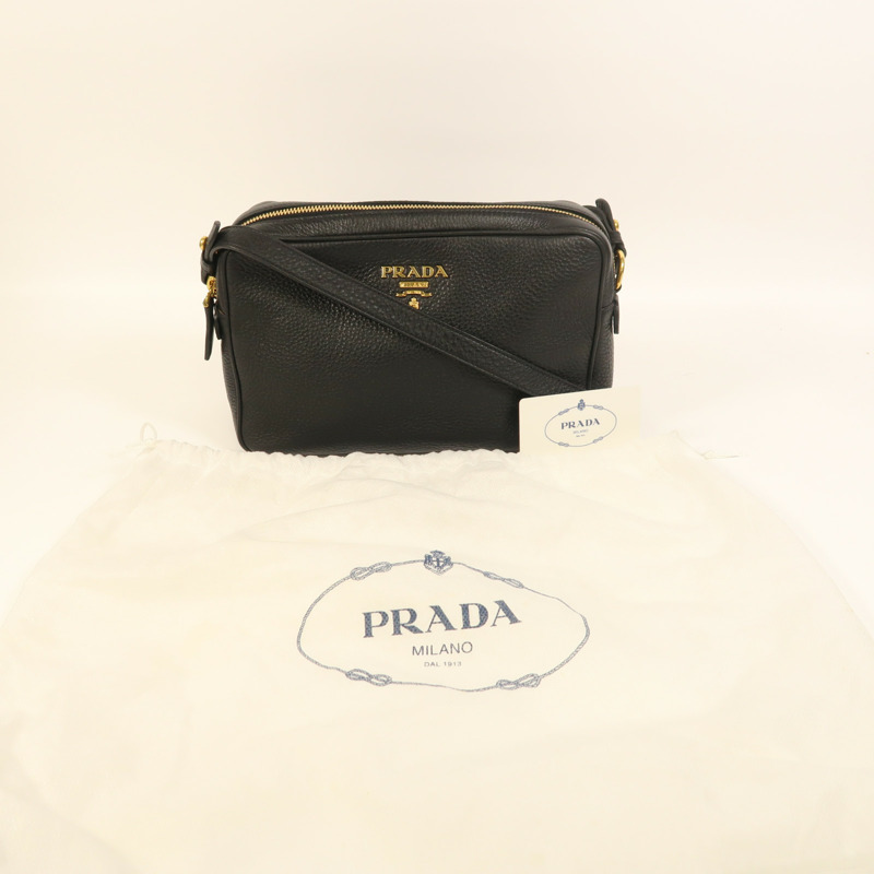 PRADA 牛皮皮革Shoulder Bag金扣肩背袋-10