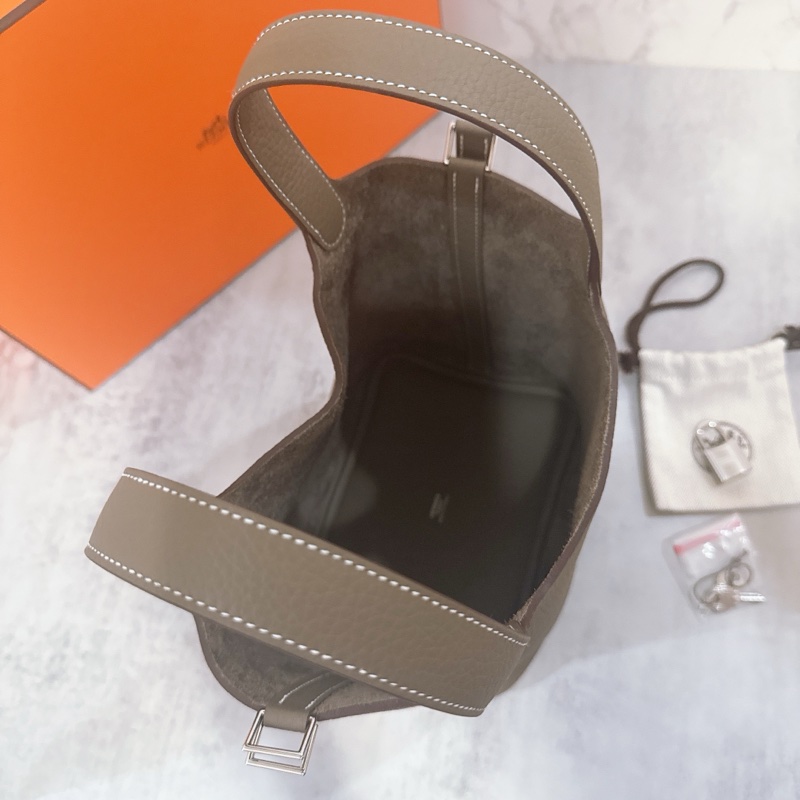 💖Hermes 菜籃 Picotin 18 大象灰銀釦💖 全新全配 不議價-6