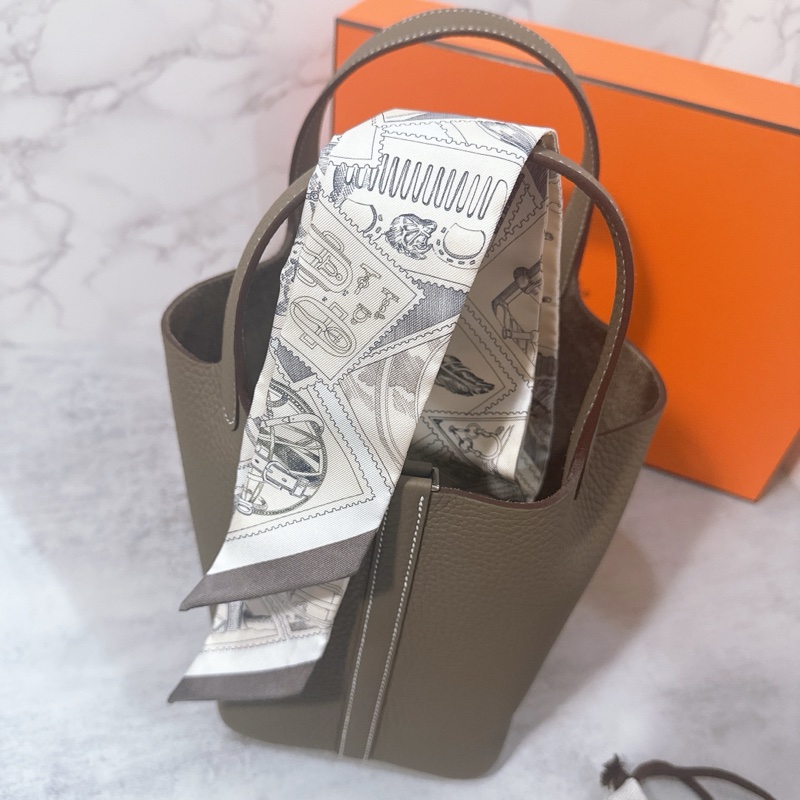 💖Hermes 菜籃 Picotin 18 大象灰銀釦💖 全新全配 不議價-11