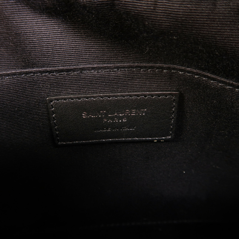 SAINT LAURENT 漆皮皮革Lou Camera Bag銀扣肩背袋-5