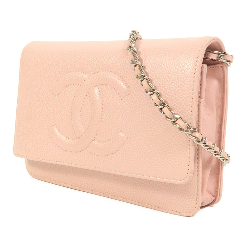 CHANEL 牛皮皮革WOC Wallet On Chain銀扣鏈帶肩背袋-2