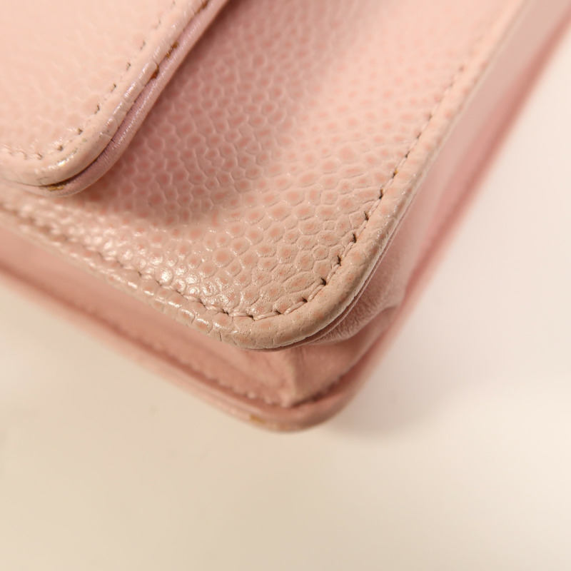 CHANEL 牛皮皮革WOC Wallet On Chain銀扣鏈帶肩背袋-11