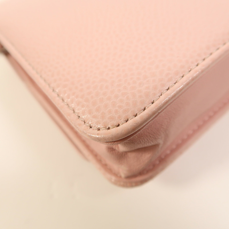 CHANEL 牛皮皮革WOC Wallet On Chain銀扣鏈帶肩背袋-13