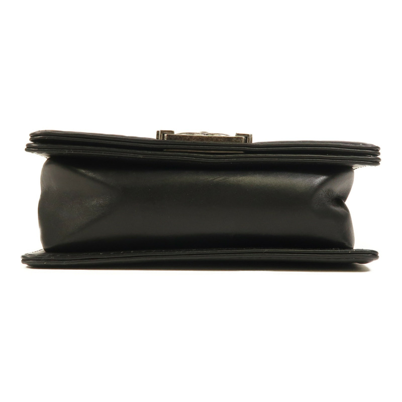 CHANEL 牛皮皮革Boy 20銀扣鏈帶肩背袋-3