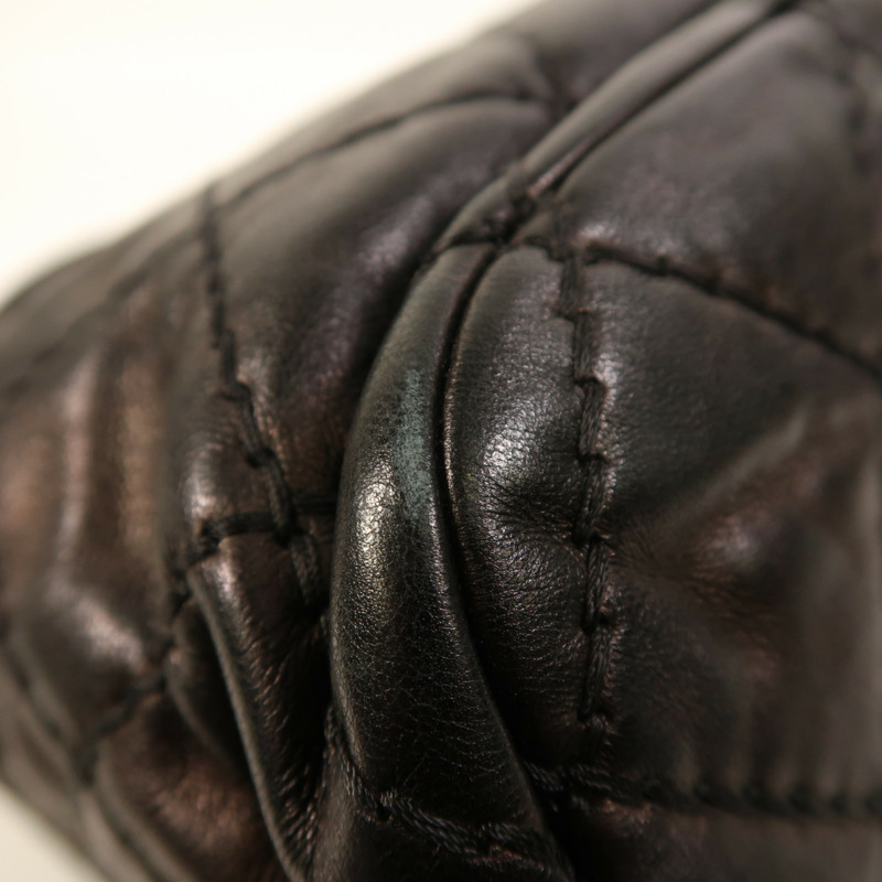 CHANEL 牛皮皮革Chain Shoulder銀扣鏈帶肩背袋-14