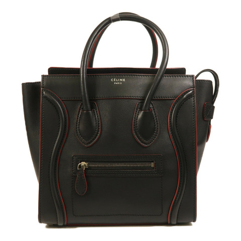 CELINE 牛皮皮革Micro Luggage銀扣手挽袋