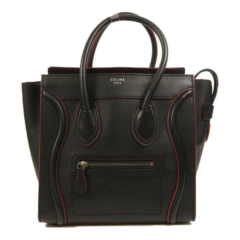 CELINE 牛皮皮革Micro Luggage銀扣手挽袋-0