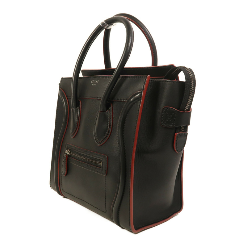 CELINE 牛皮皮革Micro Luggage銀扣手挽袋-2