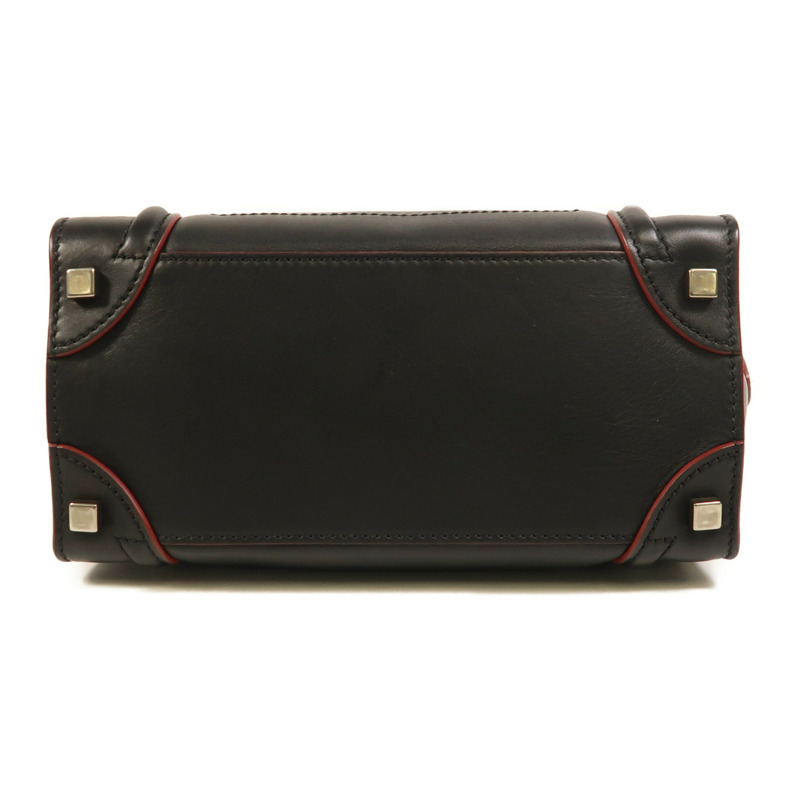 CELINE 牛皮皮革Micro Luggage銀扣手挽袋-3
