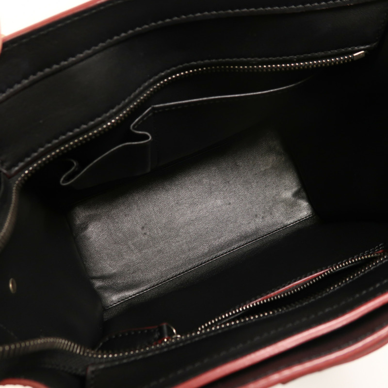 CELINE 牛皮皮革Micro Luggage銀扣手挽袋-4