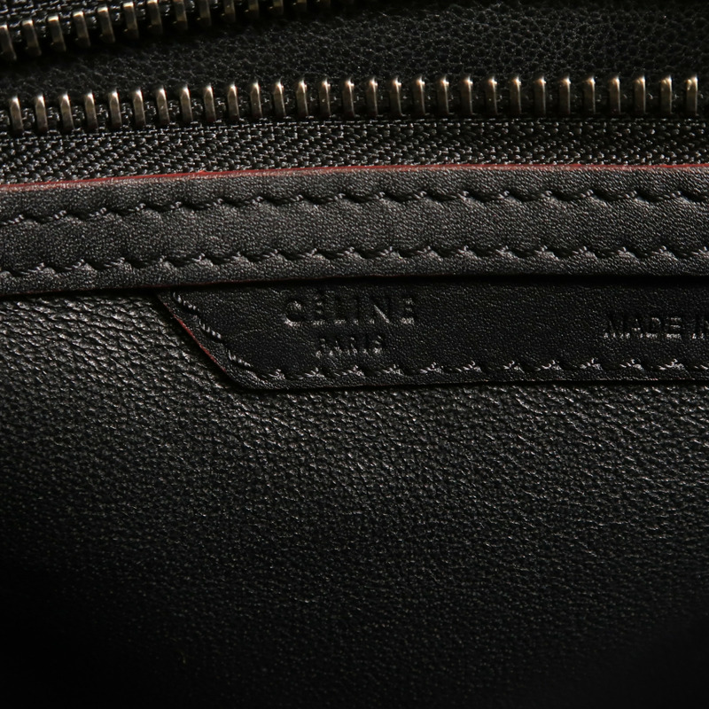 CELINE 牛皮皮革Micro Luggage銀扣手挽袋-5