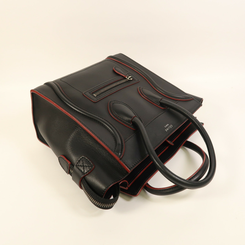 CELINE 牛皮皮革Micro Luggage銀扣手挽袋-7