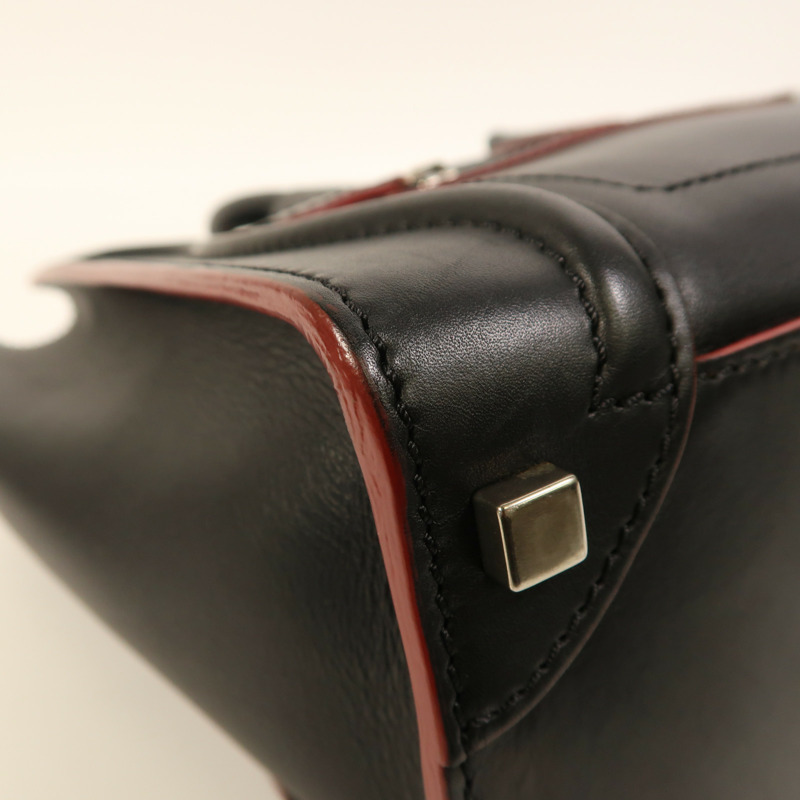 CELINE 牛皮皮革Micro Luggage銀扣手挽袋-10