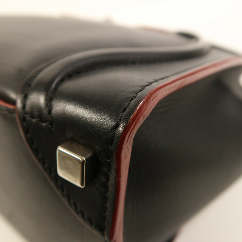 CELINE 牛皮皮革Micro Luggage銀扣手挽袋-11