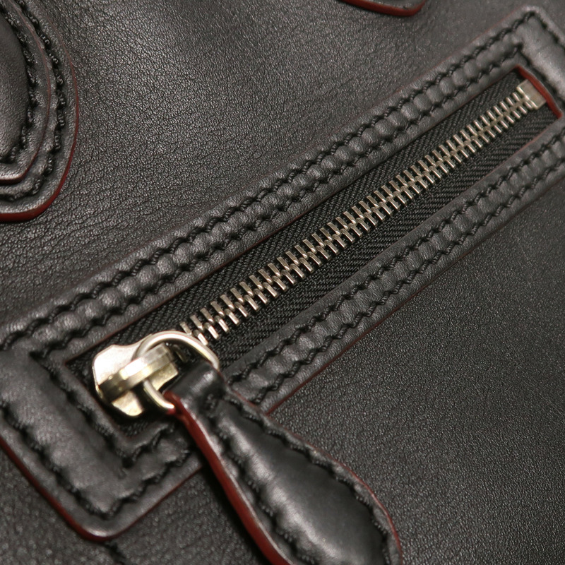 CELINE 牛皮皮革Micro Luggage銀扣手挽袋-14
