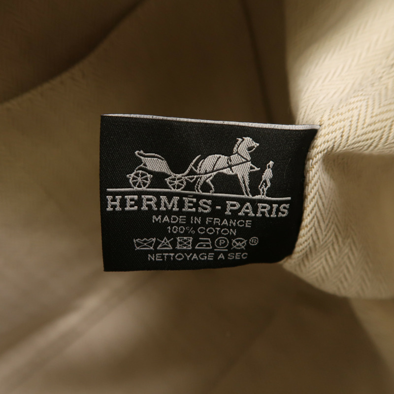 HERMES 帆布Bride A Brac GM銀扣手挽袋-5