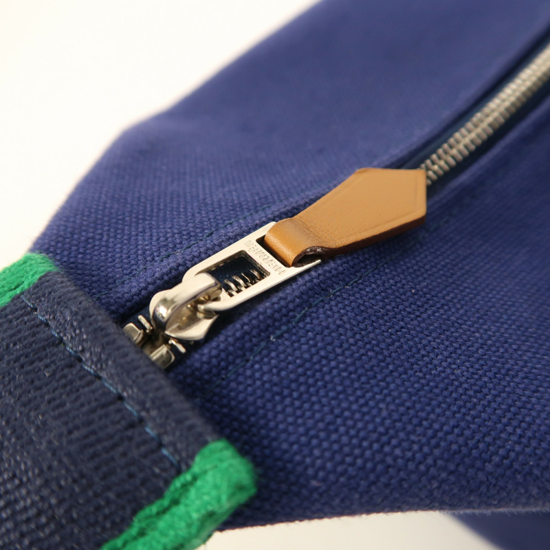 HERMES 帆布Bride A Brac GM銀扣手挽袋-14