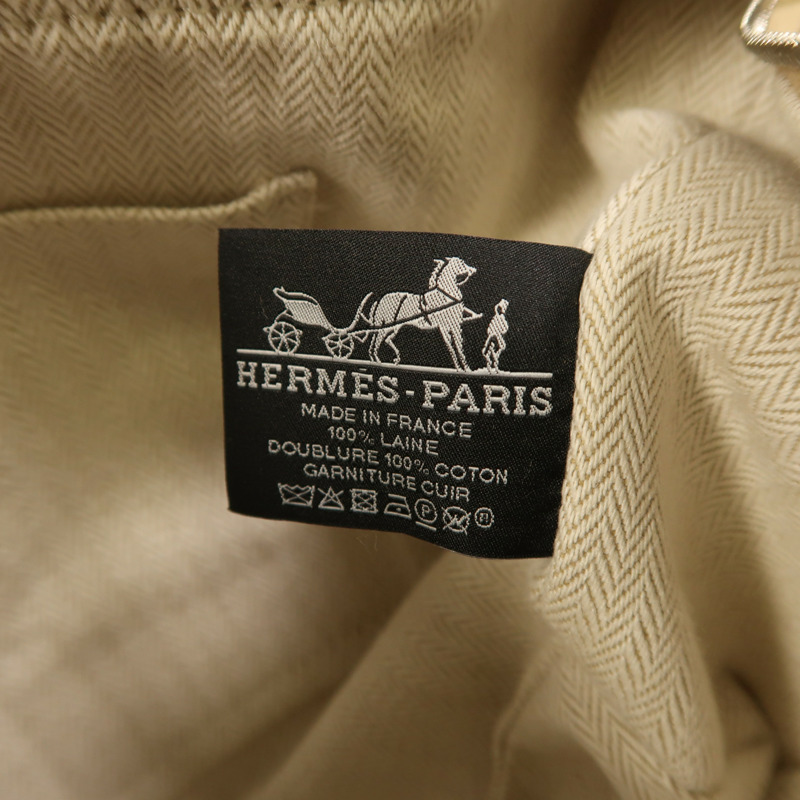 HERMES 羊毛Bride A Brac PM銀扣手挽袋-5