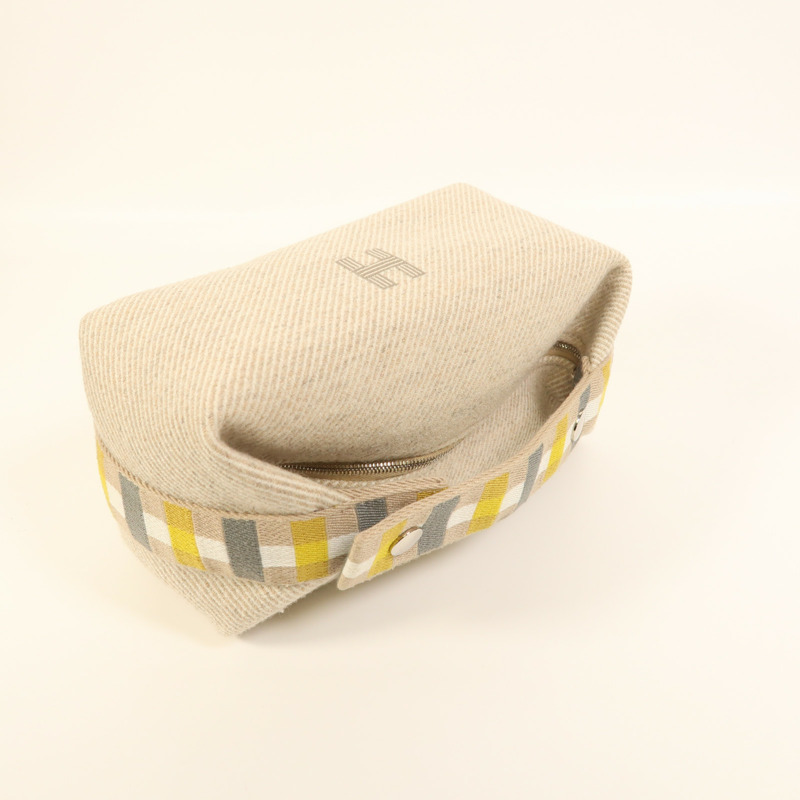 HERMES 羊毛Bride A Brac PM銀扣手挽袋-7