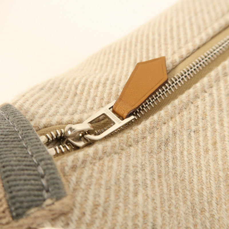 HERMES 羊毛Bride A Brac PM銀扣手挽袋-14