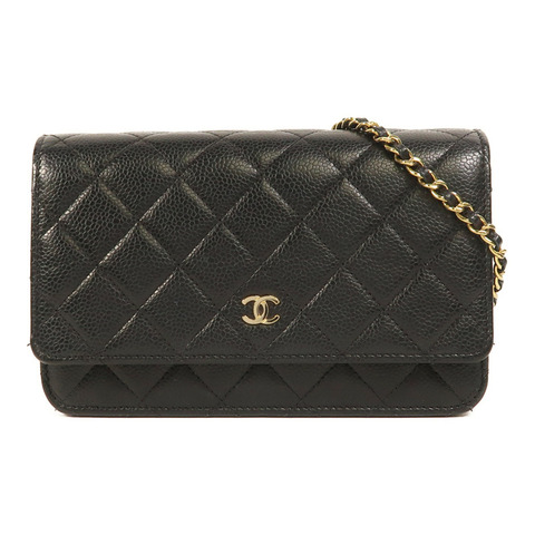 CHANEL 牛皮皮革WOC Wallet On Chain金扣鏈帶肩背袋