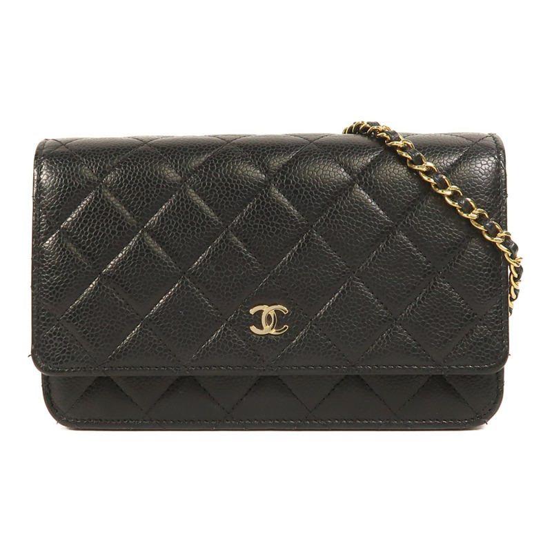 CHANEL 牛皮皮革WOC Wallet On Chain金扣鏈帶肩背袋-0