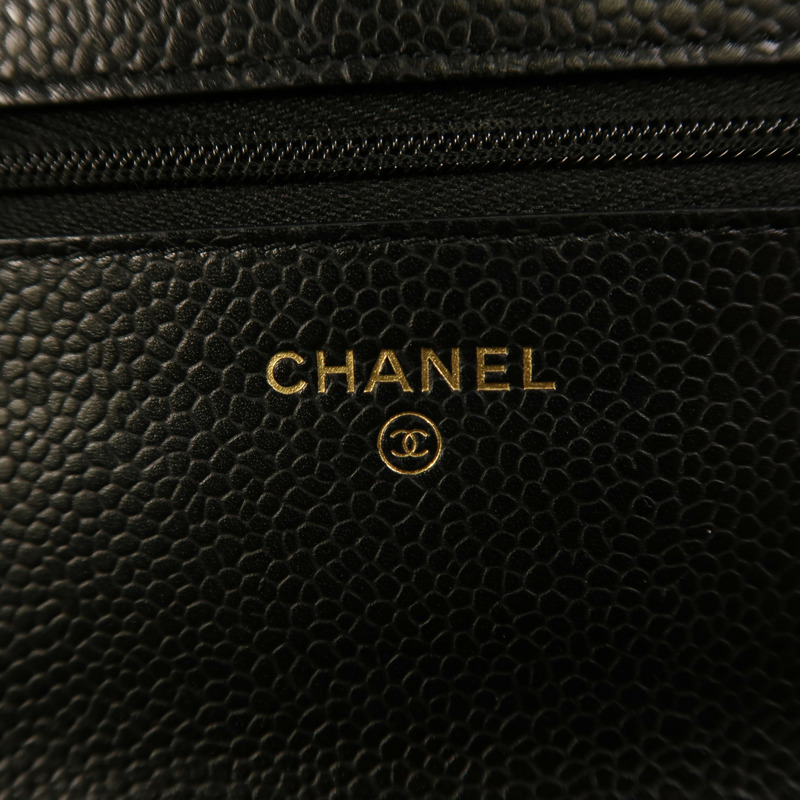CHANEL 牛皮皮革WOC Wallet On Chain金扣鏈帶肩背袋-5