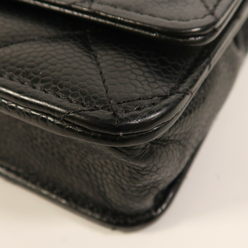 CHANEL 牛皮皮革WOC Wallet On Chain金扣鏈帶肩背袋-10